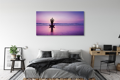 Fototryck canvas Kvinna havsyoga