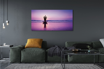 Fototryck canvas Kvinna havsyoga