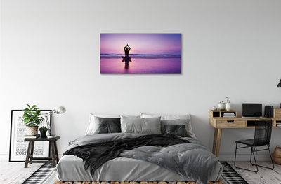 Fototryck canvas Kvinna havsyoga