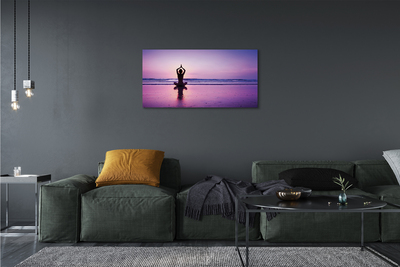 Fototryck canvas Kvinna havsyoga