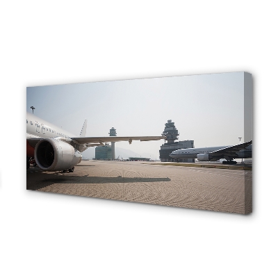 Fototryck canvas Flygplansbyggnader flygplatshimlen