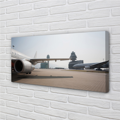 Fototryck canvas Flygplansbyggnader flygplatshimlen