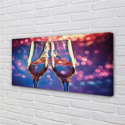 Bild canvas Färgglada glas champagne bakgrund