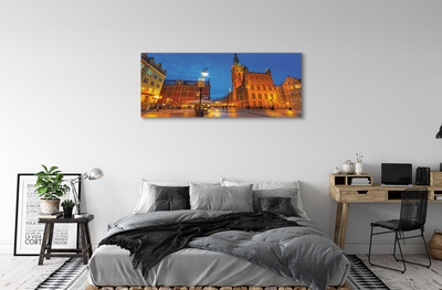 Fototryck canvas Gdansk gamla stan nattkyrka