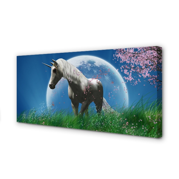 Fototryck canvas Unicorn moon box