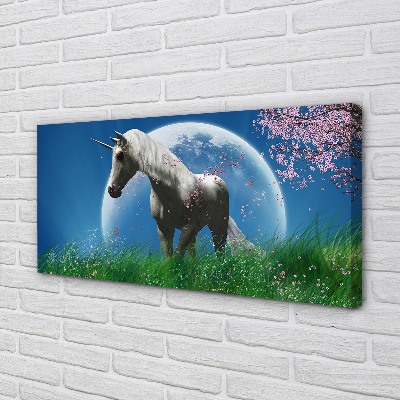 Fototryck canvas Unicorn moon box