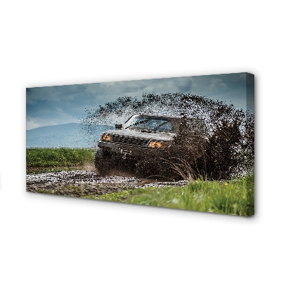 Fototryck canvas Off-road bil berg moln