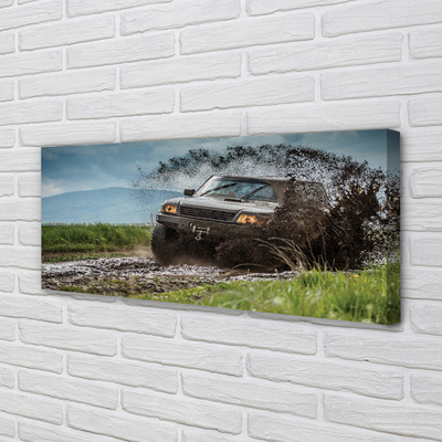 Fototryck canvas Off-road bil berg moln