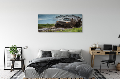 Fototryck canvas Off-road bil berg moln