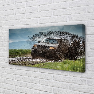 Fototryck canvas Off-road bil berg moln