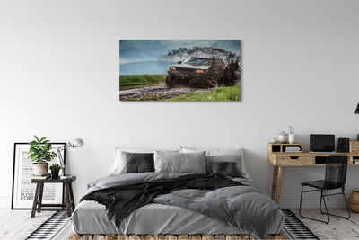 Fototryck canvas Off-road bil berg moln