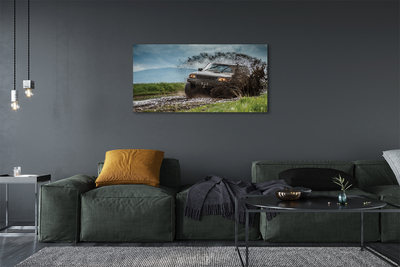 Fototryck canvas Off-road bil berg moln