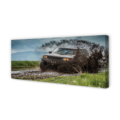 Fototryck canvas Off-road bil berg moln