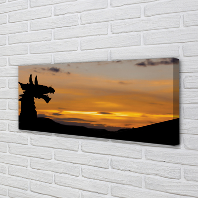 Fototryck canvas Dragon solnedgång himmel