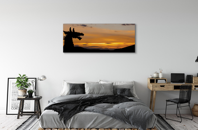 Fototryck canvas Dragon solnedgång himmel