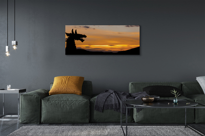 Fototryck canvas Dragon solnedgång himmel