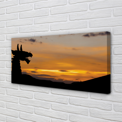 Fototryck canvas Dragon solnedgång himmel