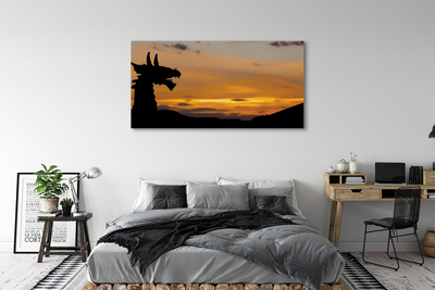 Fototryck canvas Dragon solnedgång himmel