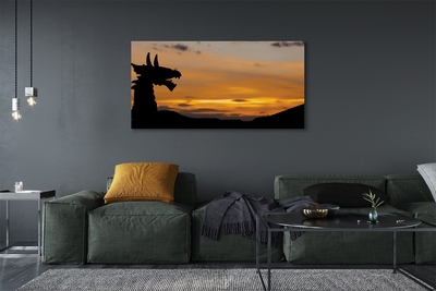 Fototryck canvas Dragon solnedgång himmel