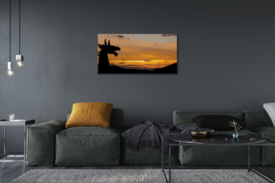 Fototryck canvas Dragon solnedgång himmel