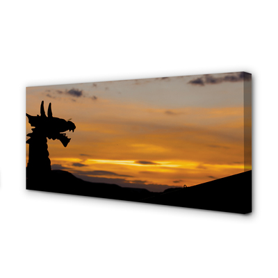 Fototryck canvas Dragon solnedgång himmel