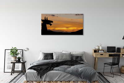 Fototryck canvas Dragon solnedgång himmel