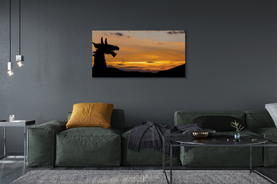 Fototryck canvas Dragon solnedgång himmel