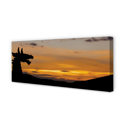 Fototryck canvas Dragon solnedgång himmel