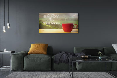 Fototryck canvas Natur inskription mugg