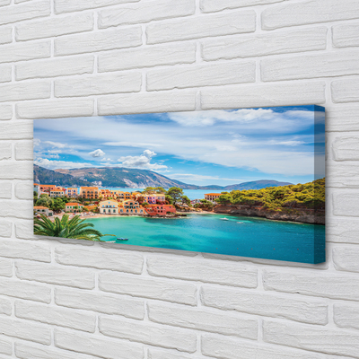 Fototryck canvas Grekland kust berg hav