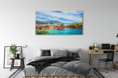 Fototryck canvas Grekland kust berg hav