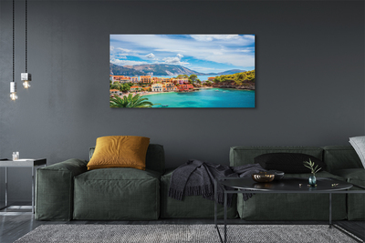 Fototryck canvas Grekland kust berg hav