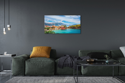 Fototryck canvas Grekland kust berg hav