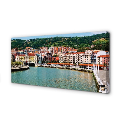 Fototryck canvas Spanien City Mountains River