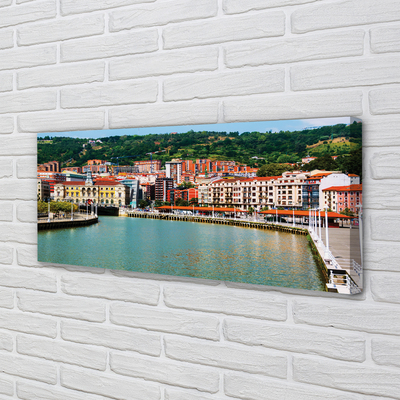 Fototryck canvas Spanien City Mountains River