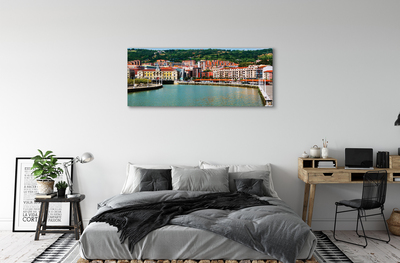 Fototryck canvas Spanien City Mountains River