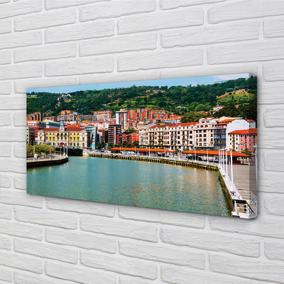 Fototryck canvas Spanien City Mountains River