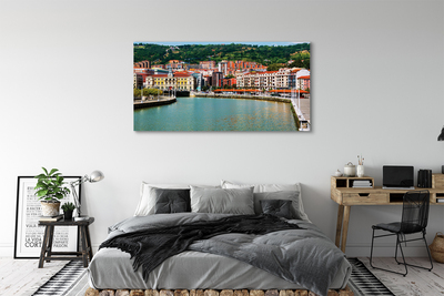 Fototryck canvas Spanien City Mountains River