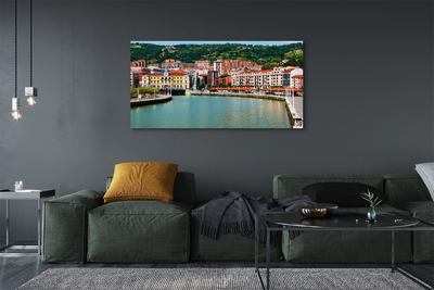 Fototryck canvas Spanien City Mountains River