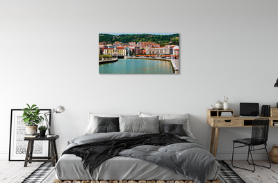 Fototryck canvas Spanien City Mountains River