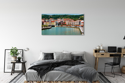 Fototryck canvas Spanien City Mountains River