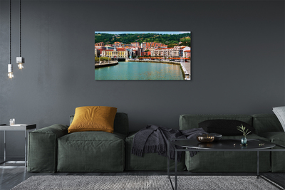 Fototryck canvas Spanien City Mountains River