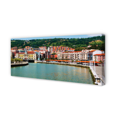 Fototryck canvas Spanien City Mountains River