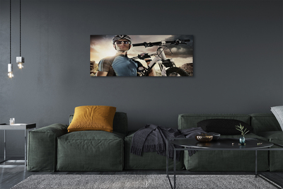 Bild på canvas Cyklist cykel moln