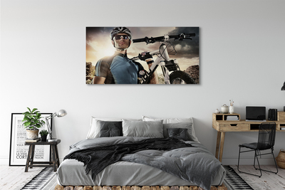 Bild på canvas Cyklist cykel moln