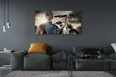 Bild på canvas Cyklist cykel moln