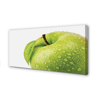 Bild på canvas Äppelgröna vattendroppar