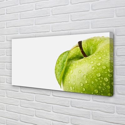 Bild på canvas Äppelgröna vattendroppar