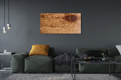 Fototryck canvas Vattendroppar på trä