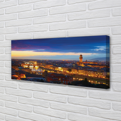 Fototryck canvas Italien Nattpanorama av broar